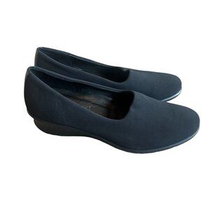 ECCO Felicia Textile Stretch Slip-On Black Shoes Flats Comfort Size 39 EU 8 8.5